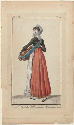 Costume Villageois by Mme Belmont in Fanchon la Vielleuse, Year 11, No. 2, Pierre Charles Baquoy, 1802 - 1803 Canvas Print