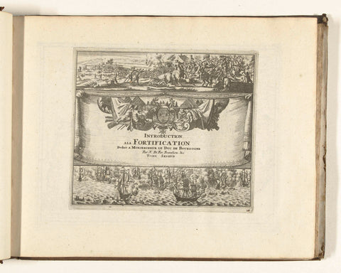 Titelprent voor prentwerk: The Forces of Europe, Asia, Africa and America (...) Comme aussi les Cartes des Côtes de France et d'Espagne (deel II), 1726, anonymous, 1726 Canvas Print