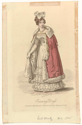 The Lady's Magazine, 1825, No. 2 : Evening Dress (...), William Hopwood, 1825 Canvas Print