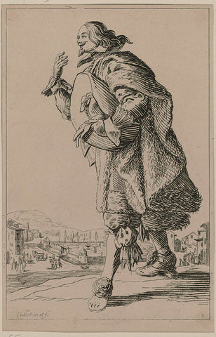 Nobleman with hat in hand, bending to the left, Jacques Callot, 1700 - 1799 Canvas Print