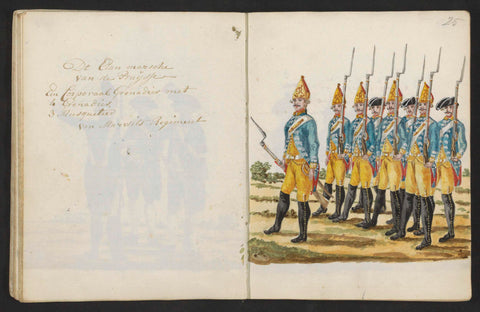 Uniforms of the Prussian Marwits Regiment in 1787, S.G. Casten, 1795 - 1796 Canvas Print