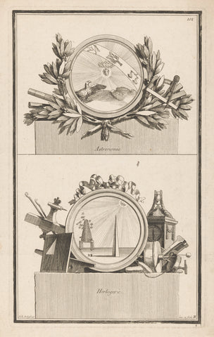 Astronomie en horologie, Jean Charles Delafosse, 1768 - 1771 Canvas Print