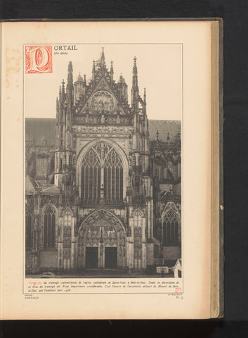 Portaal bij het noordelijke transept van de Sint-Janskathedraal te Den Bosch, anonymous, c. 1881 - in or before 1889 Canvas Print