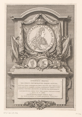 Monument in honour of Louis XIV in the town hall of Troyes, Sébastien Leclerc (I) (attributed to), 1690 Canvas Print