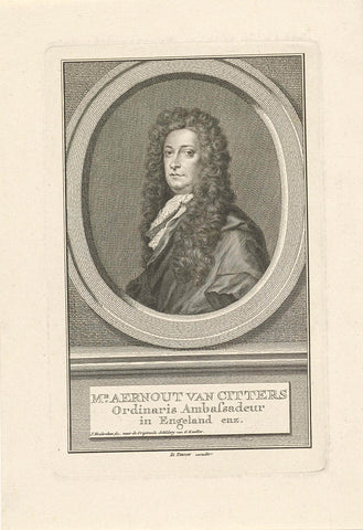 Portrait of Aernout van Citters, Jacob Houbraken, 1760 Canvas Print