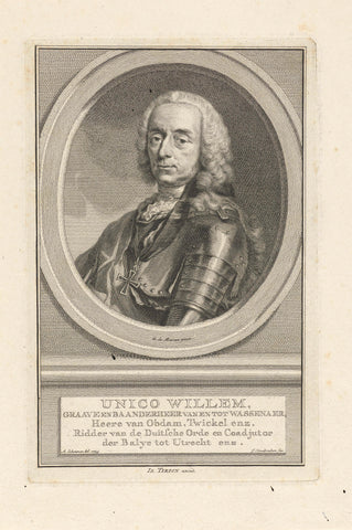 Portrait of Unico Wilhelm van Wassenaer-Obdam, Jacob Houbraken, 1749 - 1759 Canvas Print