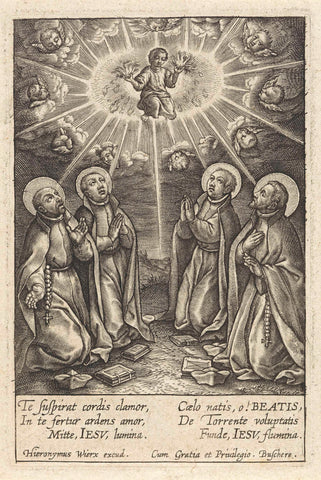 Christ Child in nimbus, Hieronymus Wierix, 1563 - before 1619 Canvas Print