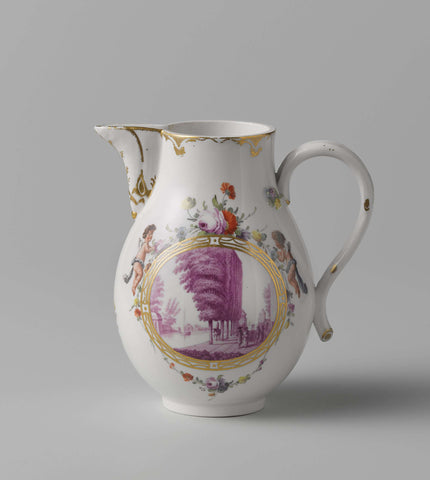 Milk jug, Porcelain factory The Hague, c. 1777 - c. 1790 Canvas Print