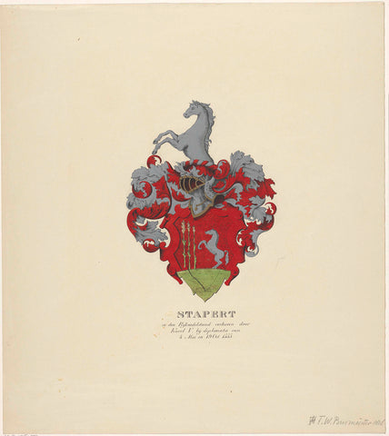 Coat of arms of the Stapert family, Friedrich Wilhelm Burmeister, 1855 - 1933 Canvas Print