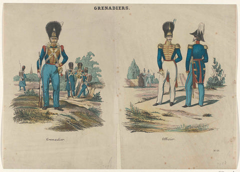 Uniforms of grenadiers, c. 1845, anonymous, 1840 - 1850 Canvas Print