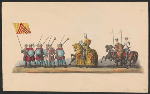 Costumed procession of 1841: knight (sheet XVII), anonymous, 1841 Canvas Print