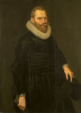 Portrait of Dirck Hasselaer, Cornelis van der Voort, 1614 Canvas Print