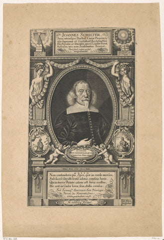 Portrait of Johann Schilter at the age of 66, Johann Dürr, 1661 Canvas Print