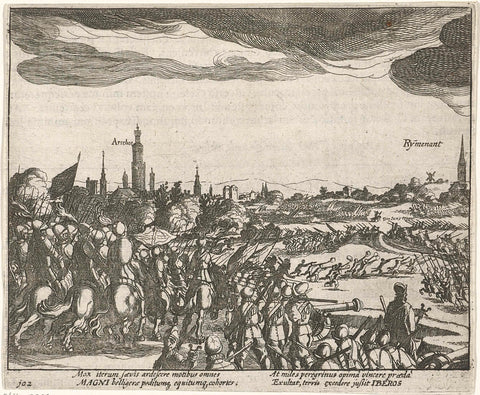 Battle of Rijmenant, 1578, Simon Frisius, 1613 - 1615 Canvas Print