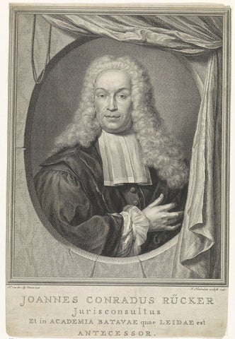 Portrait of Johann Conrad Rücker, Jacob Houbraken, 1746 Canvas Print