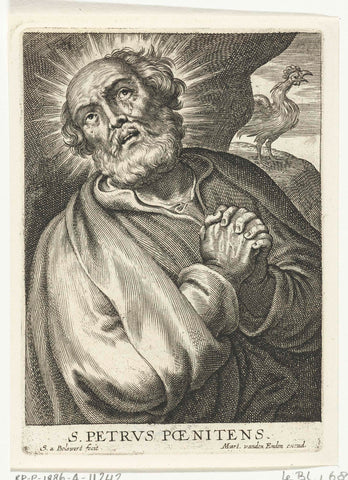 Saint Peter atones for treason, Schelte Adamsz. Bolswert, 1596 - 1659 Canvas Print