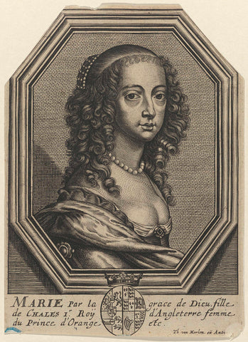 Portrait of Maria Henrietta Stuart, anonymous, c. 1631 - 1672 Canvas Print