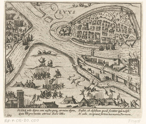 Siege of Sluis by Parma, 1587, Simon Frisius, 1613 - 1615 Canvas Print