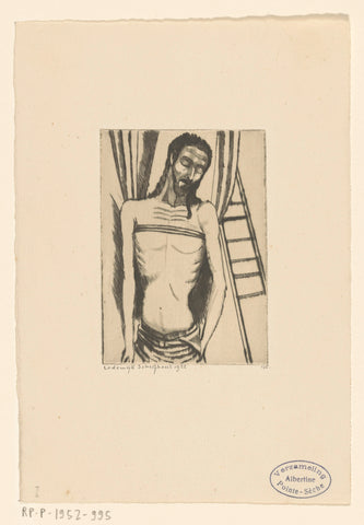 Christ, hanging from a canvas, Lodewijk Schelfhout, 1922 Canvas Print