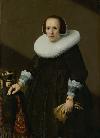 Portrait of Geertruyd Reael, Wife of Philips Denijs, Huygh Pietersz Voskuyl, 1640 Canvas Print