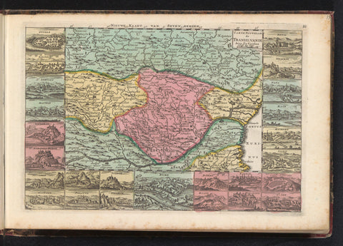 Map of Zevenburgen, anonymous, 1735 Canvas Print