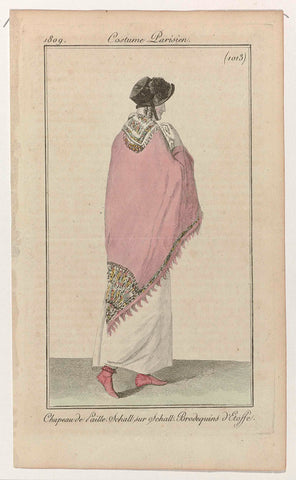 Journal des Dames et des Modes, Costume Parisien, 25 October 1809, (1013): Chapeau de paill (...), anonymous, 1809 Canvas Print