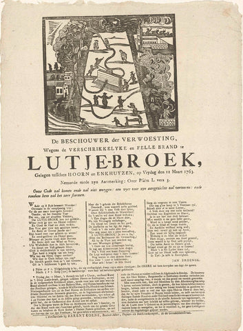 Brand te Lutjebroek, 11 March 1763, anonymous, 1763 Canvas Print