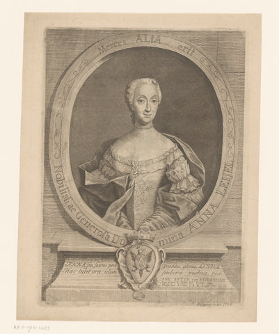 Portrait of Anna Leijel, Karl Erik Bergquist, 1754 Canvas Print