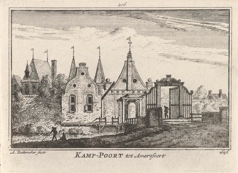 View of the Kamperbuitenpoort in Amersfoort, 1646, Abraham Rademaker, 1727 - 1733 Canvas Print