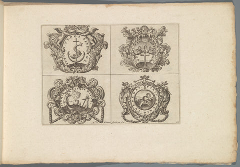 Print 20 from the series "Livre des plus belles devises... ", Anthonie de Winter, 1697 Canvas Print