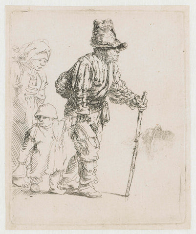 Peasant family on the tramp, Rembrandt van Rijn, c. 1652 Canvas Print