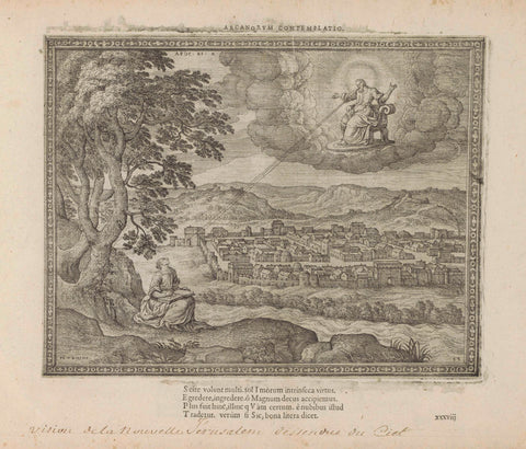 John on Patmos and the New Jerusalem, Pieter van der Borcht (I), 1613 Canvas Print