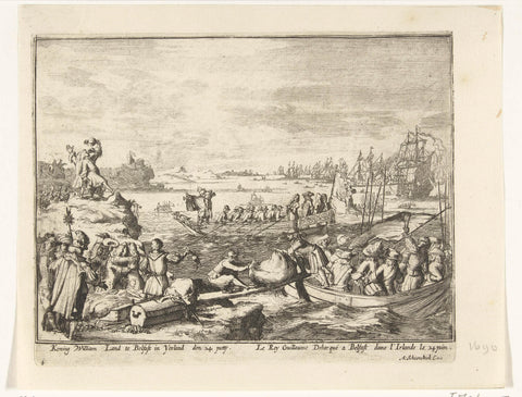 Landing of William III's Army at Belfast, 1690, Pieter Pickaert (possibly), 1691 Canvas Print