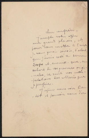 Letter to Philip Zilcken, Fernand Khnopff, 1895 Canvas Print