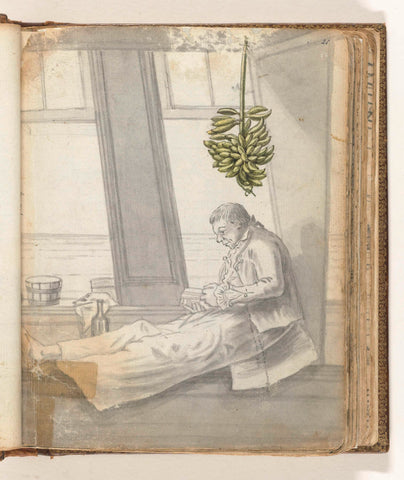 Man with book in front of the window, Jan Brandes, 1785 - 1786 Canvas Print