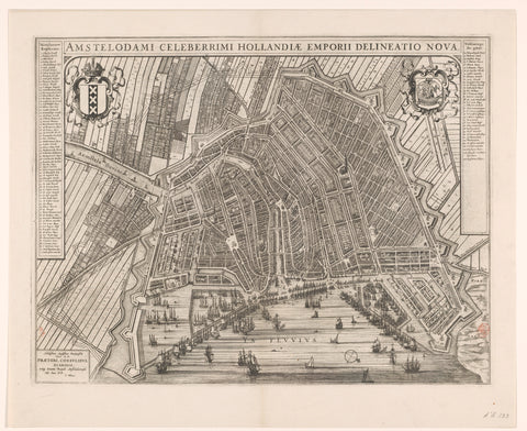 Map of Amsterdam, anonymous, 1652 Canvas Print