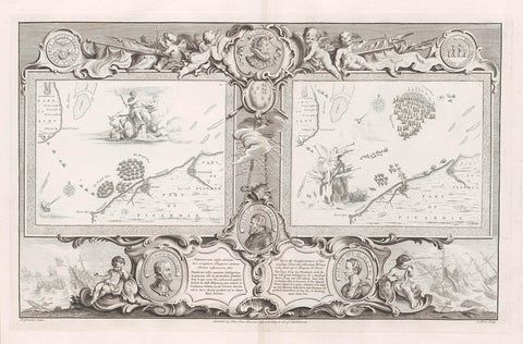 Maps of the Spanish Armada (28 and 31 July 1588), John Pine, 1739 Canvas Print