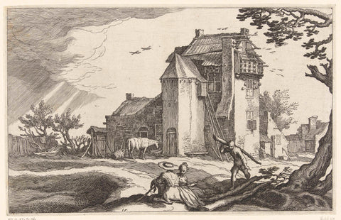 Farm with dovecote, Boëtius Adamsz. Bolswert, 1614 Canvas Print