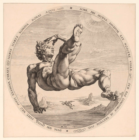 Icarus, Hendrick Goltzius, 1588 Canvas Print