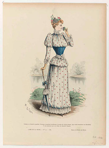 L'Art et la Mode, ca. 1891, No. 22, XII: Toilette en foulard (...), Marie de Solar, c. 1891 Canvas Print