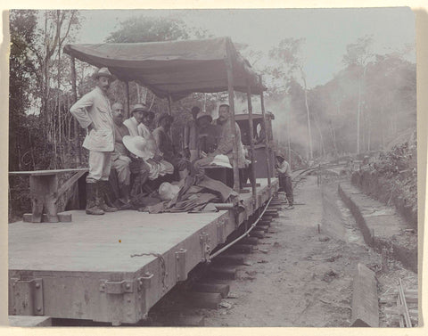 Construction of railway in Suriname, Jacob Evert Wesenhagen (attributed to), 1905 - 1910 Canvas Print