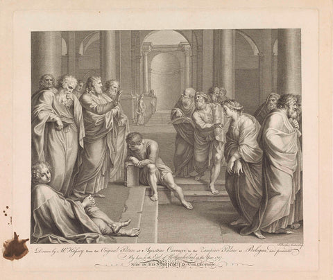 Christ and the Adulterous Woman, Francesco Bartolozzi, 1738 - 1815 Canvas Print