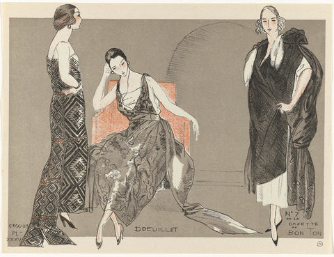 Gazette du Bon Ton, 1920 - No. 7, Sketch Pl. XXXV: Doeuillet, Fernand Siméon, 1920 Canvas Print