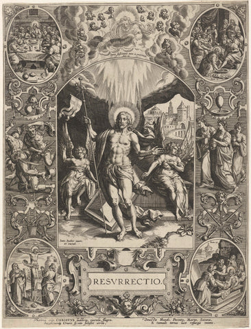 Resurrection of Christ: Easter, Johann Sadeler (I), 1560 - 1600 Canvas Print