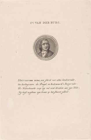 Portrait of Cornelis van der Burg, Abraham Jacobsz. Hulk, 1794 Canvas Print