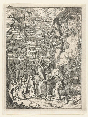 Mensenoffer in het bos, anonymous, 1658 - 1660 Canvas Print