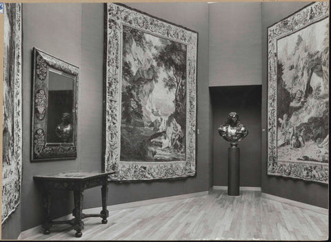 Polygonal room with tapestries, table, mirror and bust, 1962 Canvas Print