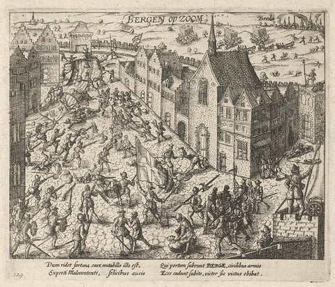 Attack on Bergen op Zoom foiled, 1581, anonymous, 1613 - 1615 Canvas Print