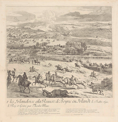 Battle of Drogheda aan de Boyne, 1 July 1690 (right sheet), Dirk Maas, 1690 Canvas Print