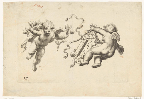 Two putti, anonymous, c. 1600 Canvas Print